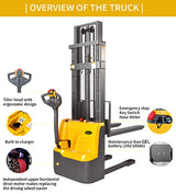 Fully Powered Electric Stacker 2200lbs Capacity With Fixed Legs - 98"/118" Lifting - CDD10RE