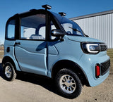 Electric Golf Car 4 Seater Small LSV Low Speed Vehicle Golf Cart 4 Seater 60v Coco Coupe Scooter Car With - Blue Gray