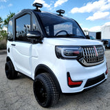 LE Coco Coupe Red Electric Golf Car Small LSV Low Speed Vehicle Golf Cart 4 Seater 60v Scooter Car - White