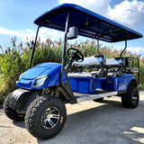 6 Passenger WildCat 48v Electric Golf Cart Limo LSV Low Speed Vehicle Six Seater - 48v - Blue - BD600