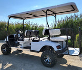 6 Passenger WildCat 48v Electric Golf Cart Limo LSV Low Speed Vehicle Six Seater - 48v - White - BD600